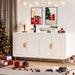 60" Sideboard Buffet Cabinet, Large Credenza Storage Cabinet, White