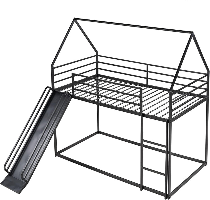 Twin Over Twin IndustrialGradeSturdy Bunk Bed Black