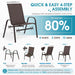 24.4" Wide Outdoor Patio Stackable Chairs Set of 4, Brown