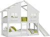 TwinOverTwin Bunk Bed Premium Solidwood White Slide