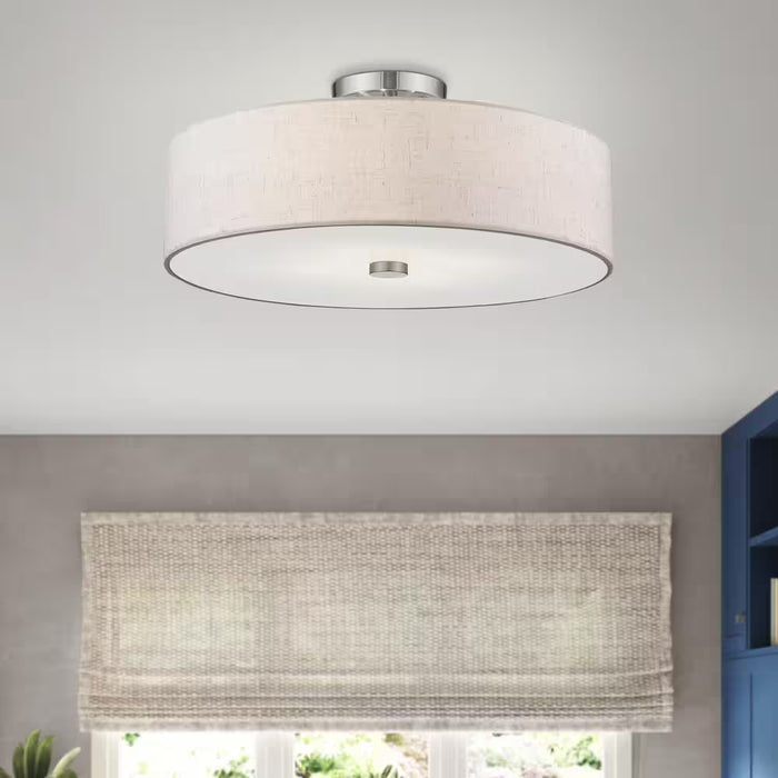 Mercury 4 Light Brushed Nickel Semi Flush Mount Lighting