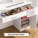 Multifunctional White Vanity Desk With Illuminated Mirror