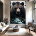 Grizzly Bear Canvas Wall Art, Animal Prints for Cabin, Lodge, or Farmhouse, Brown Bear Wall Decor and Nature-Inspired Pictures, Wildlife Canvas Art for Living Room 24X36