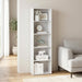 52-Inch Slim White Bookcase Featuring Open Shelves