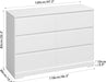 White 6-Drawer Dresser with Deep Storage