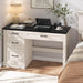 Farmhouse 47" Executive Desk with 3 Drawers and Adjustable File Drawer, Workspace for Home Office and Study, Black.