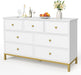 Modern 7-Drawer White Dresser,47" White Wooden Dresser for Bedroom, Storage Organizer with Deep Drawers & Metal Handles for Bedroom, Living Room, Entryway, Hallway