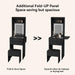Small Vanity Desk Set with 3 Adjustable Lighted Mirror and Storage Chair Mini Black Makeup Vanities Set for Bedroom Compact Make up Dressing Table with Fold-Up Panel for Tiny Space