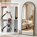 Full Length Floor Mirror Arched Standing Mirror with Aluminum Frame - Freestanding Wall Mount Leaning Body Mirror for Bedroom Living Room Entryway, 71" L X 28" W, Black