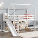 White Twin Loft Bed WithOverheadStorageCompartments