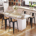 Bar Stools Set of 4 Metal Bar Stool Counter Height Bar Stools Black, Modern Bar Chairs with Back and Wooden Seat 30" Bar Stool Counter Height
