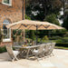 13FT Outdoor Umbrella for Patio, Double Sided Pool Umbrellas with Fade Resistant Canopy, Large Table Umbrella for Deck, Market, Backyard - Beige(No Base)