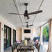 52 Inch Rustic Outdoor Ceiling Fan with Light and Remote, 3 Wood Blades, Include Bulbs Modern Black Farmhouse Industrial Ceiling Fan for Outdoor Ceiling Fans for Patios,Porch,Bedroom