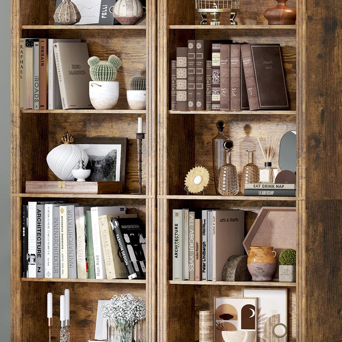 74" Tall Bookshelf, 6-Tier Floor Standing Bookcase with 2 Adjustable Shelves, 24" Wide Open Storage Shelf, Modern Display Organizer for Home Office, Living Room, Bedroom, Study