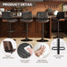 Bar Stools Set of 1, Adjustable Counter Height Bar Chairs 26"-34.5" with Swivel & Footrest, Modern Faux Leather Barstools for Kitchen Island, Dining Room,Pub,Black