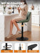 Swivel Bar Stools Set of 2, Height Adjustable Counter Height Bar Stools with Open Back and Footrest, Premium Faux PU Leather, Modern Upholstered Bar Chairs for Kitchen Island/Bar/Counter, Green
