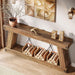 70.9" Farmhouse Console Table, Long Sofa Table behind Couch with Storage, Narrow Wooden Console Station, Industrial Rustic Entryway Furniture for Hallway, Entry, Living Room, Brown