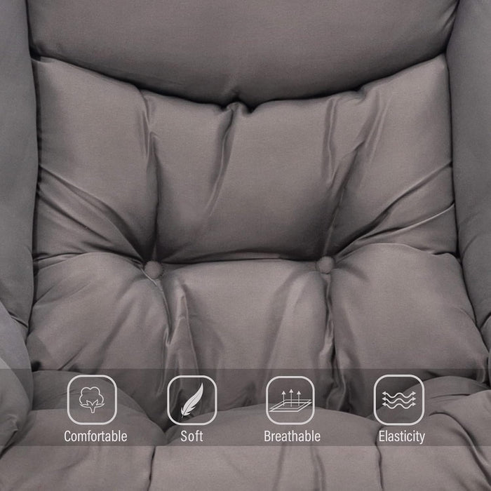 Lazy Chair with Ottoman, Modern Lounge Accent Chair with Armrests and a Side Pocket, Leisure Sofa Armchair, Reading Armchair with Footrest for Small Space, Dark Grey