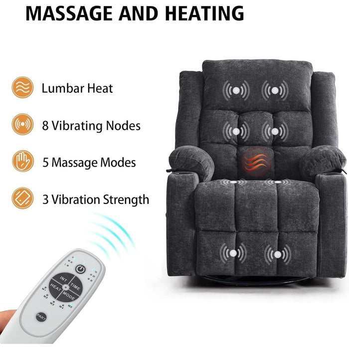 Power Rocking Recliner with Massage & USB