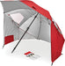 Premiere XL 9-Foot Umbrella - Heavy-Duty 1.25" Center Pole & Twist Handle Auger - UPF 50+ Sun Protection - Privacy Side Panels, Zippered Windows & 2 Interior Pockets - Carry Bag Included