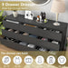 Black 9 Drawer Dresser for Bedroom, Long Dresser with Deep Drawer,Modern Wide Wood Storage Chest of Drawer, Bedroom Storage Furniture,Tv Stand for Living Room