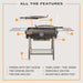 Firecraft Series Modular Open Fire Barrel Charcoal Grill with 480 Sq. In. Cooking Area in Black