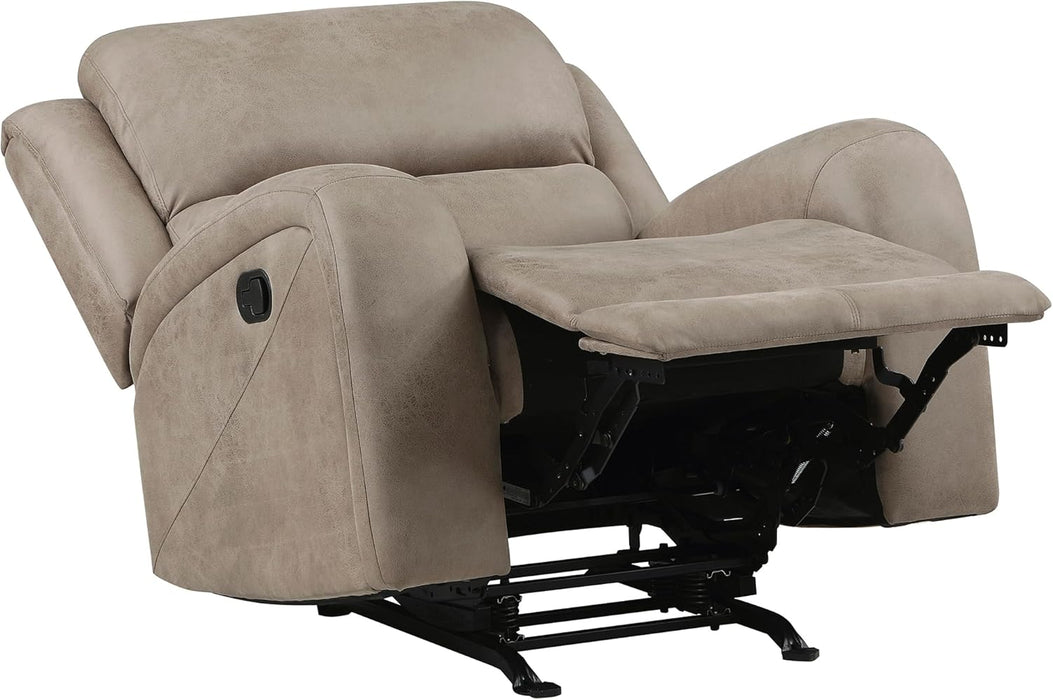 Schmid 3-Piece Polished Microfiber Manual Reclining Sofa Set, Brown