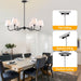 35.82In Black Modern Farmhouse Chandelier with Shades, 6-Light Large Chandelier for Living Room, Dining Room Pendant Light Fixture, Adjustable Traditional Chandelier for Kitchen Bedroom Entryway Foyer