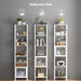 6 Tier  and Bookshelf, Narrow Book Shelf with Door for Small Space, for Living Room, Office, Study, Entryway, White BS03BW006