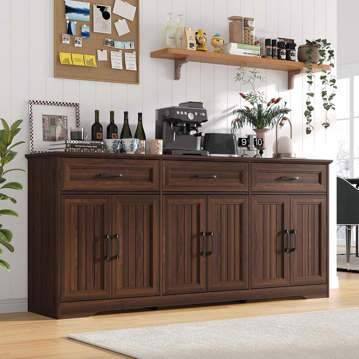 70" Buffet Cabinet with Storage, Large Modern Farmhouse Sideboard