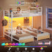Triple Bunk Bed With BuiltInStorage Shelving White