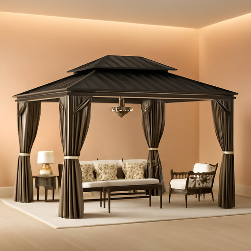 12x14 Foot Gazebo With Weatherproof Aluminum Hardtop