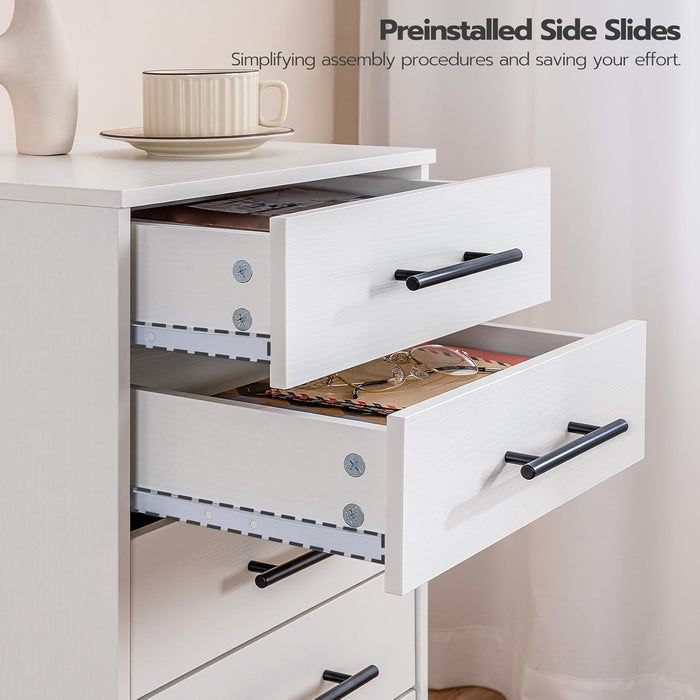 7-Drawer Chest, File Cabinet, Wooden File Cabinet, Office Cabinet with Drawers, Storage Cabinet, for Home Office, Study, Easy Assembly, White WT07WJ01