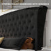 Queen Size Platform Bed Frame, Velvet Upholstered Sleigh Bed with Scroll Wingback Headboard Footboard/Button Tufted/No Box Spring Required/Easy Assembly/Black
