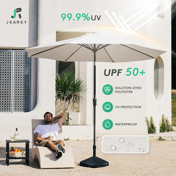 9FT Outdoor Patio Umbrella, Market Umbrella, Creamy-White