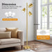 Tree Floor Lamp with 3 Light Bulbs, Standing Tall Pole Lamps for Living Room Bedroom Office, Reading Stand up Lamps with 3 Adjustable Arms, Brushed Gold