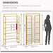 No Assembly Extra Wide 5 Tier Folding Bookshelf Tall Storage Shelves Vintage Bookcase Standing Racks for Bedroom Living Room Home Office