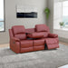 Manual Leather Recliner Sofa Set for Living Room Furniture Set,Leather Recliner Couch Set for Home/Office,Leather Reclining Sofa Set for 3-Pieces(Sofa+Loveseat+Chair) Red