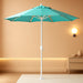 12-Year-Non-Fading, 9Ft Premium Sunbrella Patio Umbrella, Hand-Crank, Button-Tilt, White Frame, Aruba Fabric