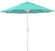 12-Year-Non-Fading, 9Ft Premium Sunbrella Patio Umbrella, Hand-Crank, Button-Tilt, White Frame, Aruba Fabric