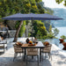 15 Ft Rectangular Patio Umbrella with Base Included, Large Double-Sided Outdoor Table Umbrella with Crank, 1.9" Pole UPF 50+ UV Resistant for Pool Deck Backyard Garden, Navy Blue