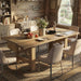 71" Long Dining Table for 6-8, Farmhouse Wooden Barn Kitchen Table for 6, Triangular Legs, Large Dining Room Table W/Thickened Tabletop, Sturdy Frame, for Dinner, Kitchen, Office, Natural