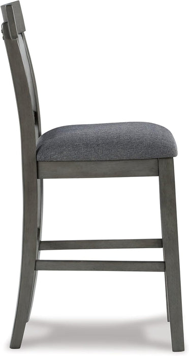 Hallanden Modern Farmhouse 25.75" Counter Height Upholstered Barstool, Set of 2, Dark Gray