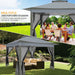 12X12Ft Outdoor Gazebo Pop up Gazebo with Mosquito Netting, Instant Patio Canopy Tent for Shade and Rain, 2 Tiered Vente Gazebo Canopy UPF 50+ for Garden Backyard with Carry Bag&4 Sandbags