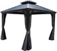 Caesar 10x10 Grey Metal Hardtop Gazebo NettingEnclosure