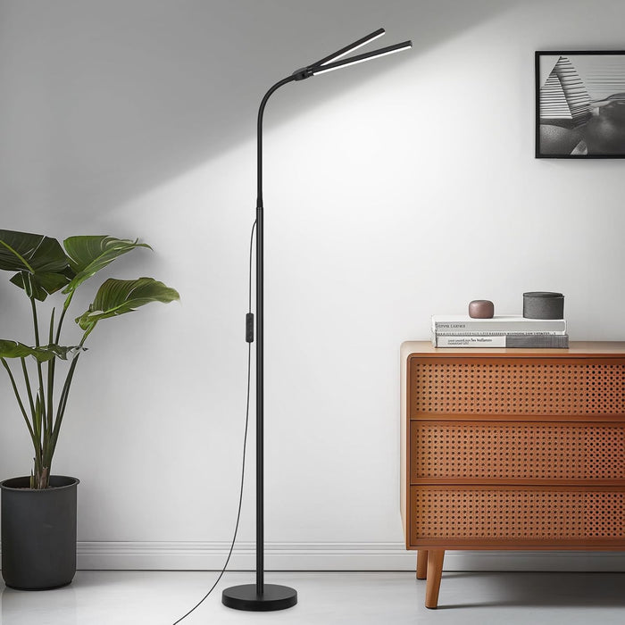 LED Floor Lamp DualHead Dimmable LashExtension Modern