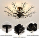Black Five Light Vintage Crystal Ceiling Chandelier