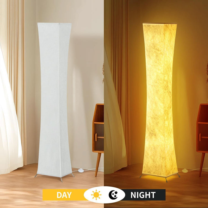 Floor Lamp,1800Lumens,Rgbw 2700K-6500K,Remote Control,2 X 80W Equivalent,E26 Base,Color Changing Standing Lamp for Living Room Bedroom,Duppon Paper,60In