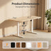 Standing Desk, 48X24 Inches Sit Stand Home Office Desk, Electric Stand up Desk, Adjustable Desk with Splice Board, White Frame/Maple Top