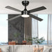 48In Black Ceiling Fans with Light and Remote Control /App Control, Modern Smart Ceiling Fan for Indoor Outdoor